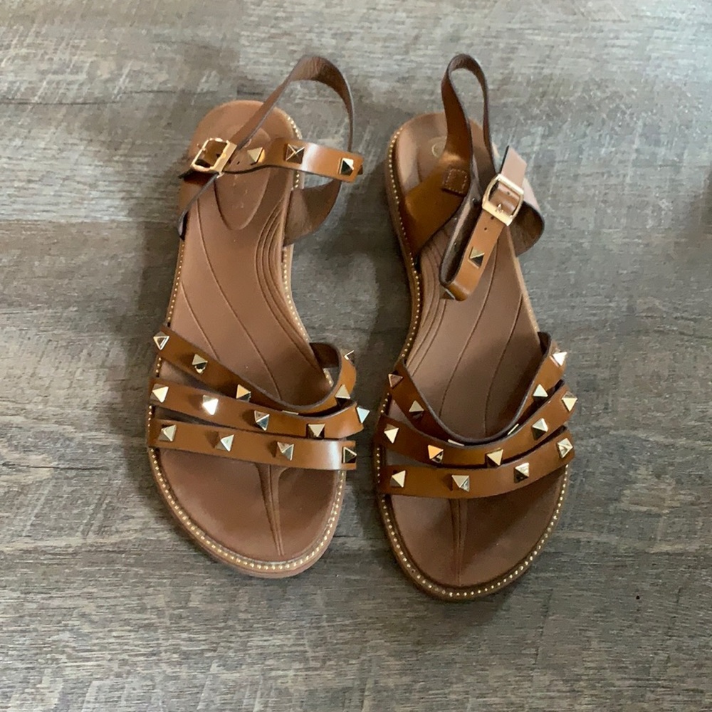 Gold studded sandals